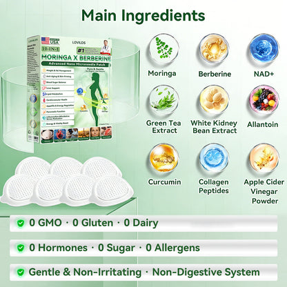 🔥Made in USA | LOVILDS™ Moringa & Berberine 10-IN-1 Advanced Nano Microneedle Patch